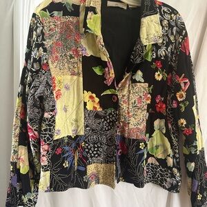 Vibrant Floral Patchwork Blazer